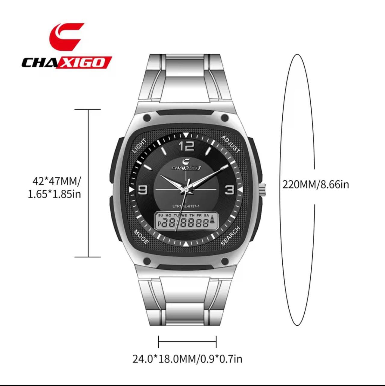 Chaxigo Dual Time Watch #6137 view 4