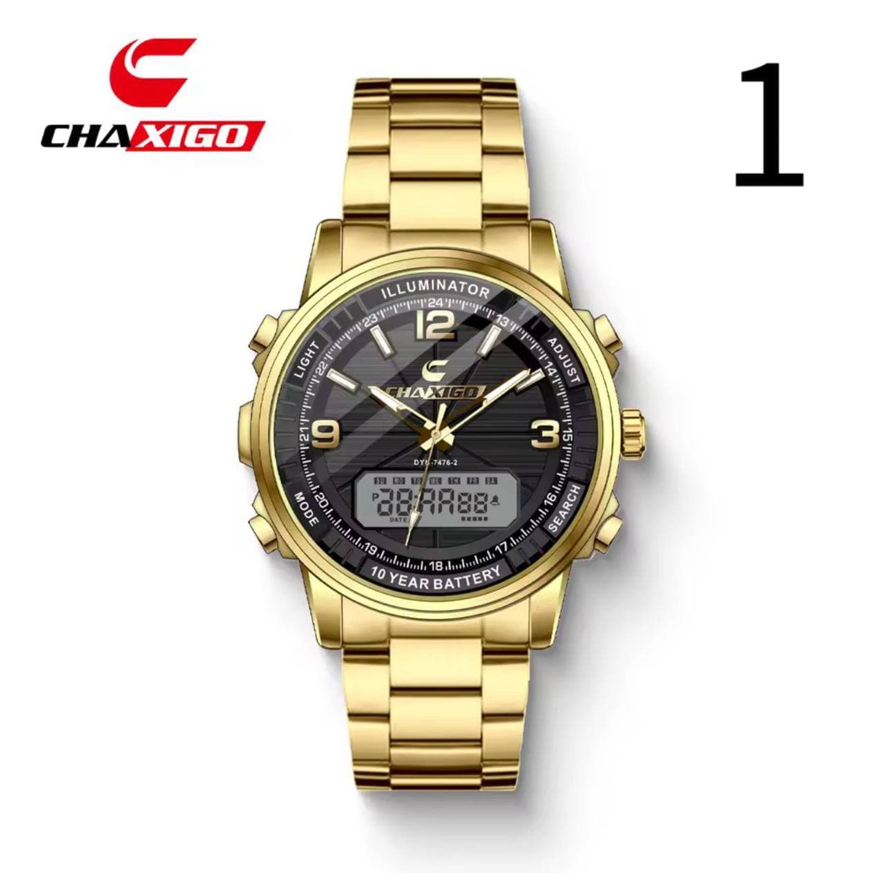 Chaxigo Dual Time Watch #7476 view 2