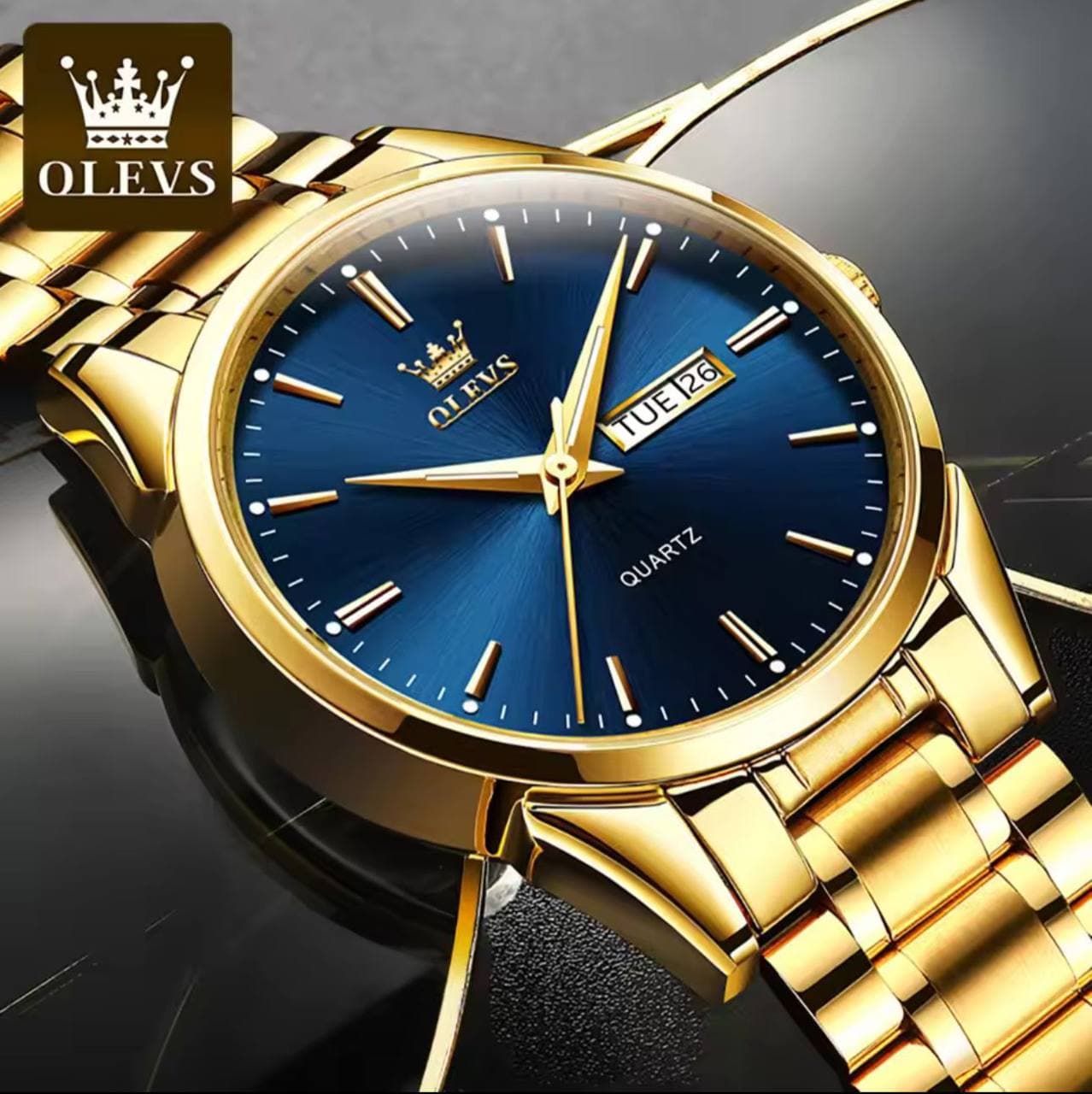 Olevs Gents Watch #6898 Metallic view 2